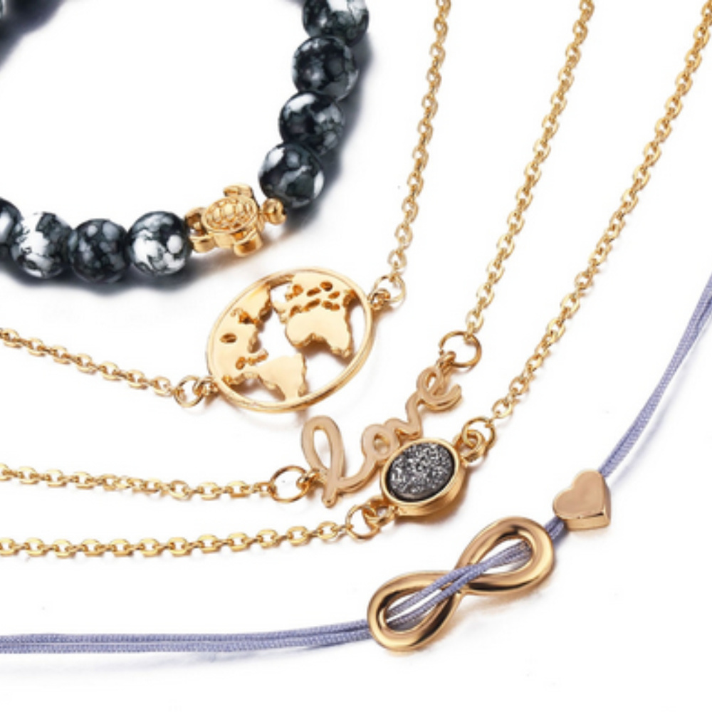 🍒 4EVER 🌎 World Bracelet Set - Picture 2 of 4